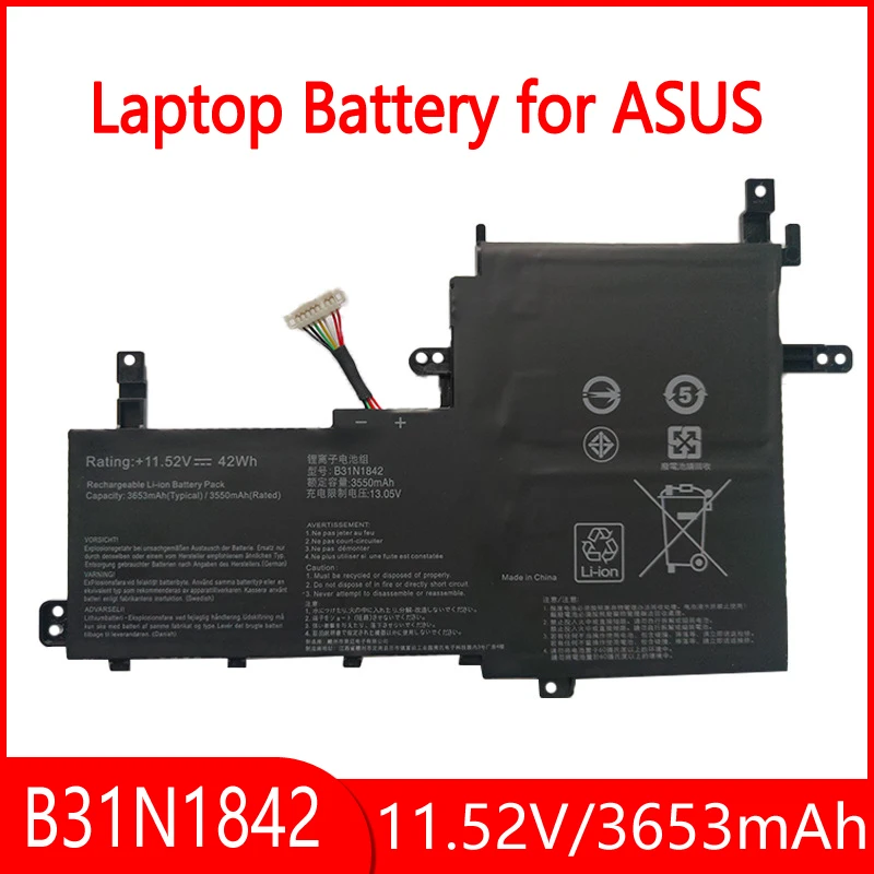 

Laptop Battery B31N1842 11.52V 42Wh for ASUS S5500F V5050E V5100E M5100U S531F Notebook Battery