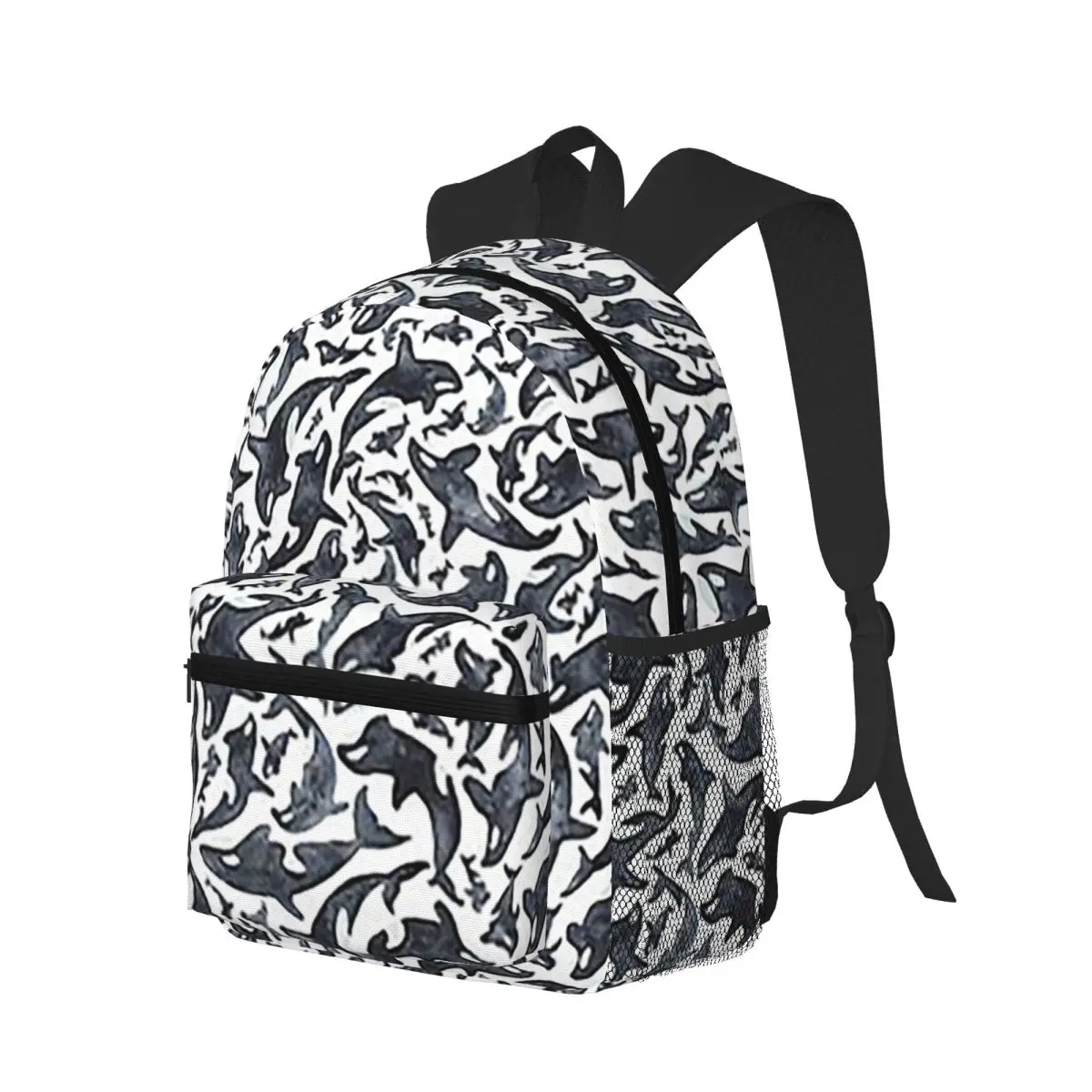 Orca Aquatic Sea Ocean Killer Whale Student Backpack School Bag Hiking Travel Daypack for Men Women Bookbag Shoulder Bags