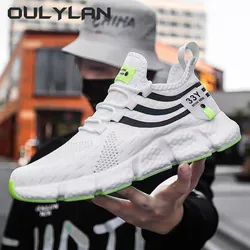 Oulylan Men's Sports Shoes, Comfortable Mesh Shoes Breathable Classic, Laceless, Running, Outdoor, Women's