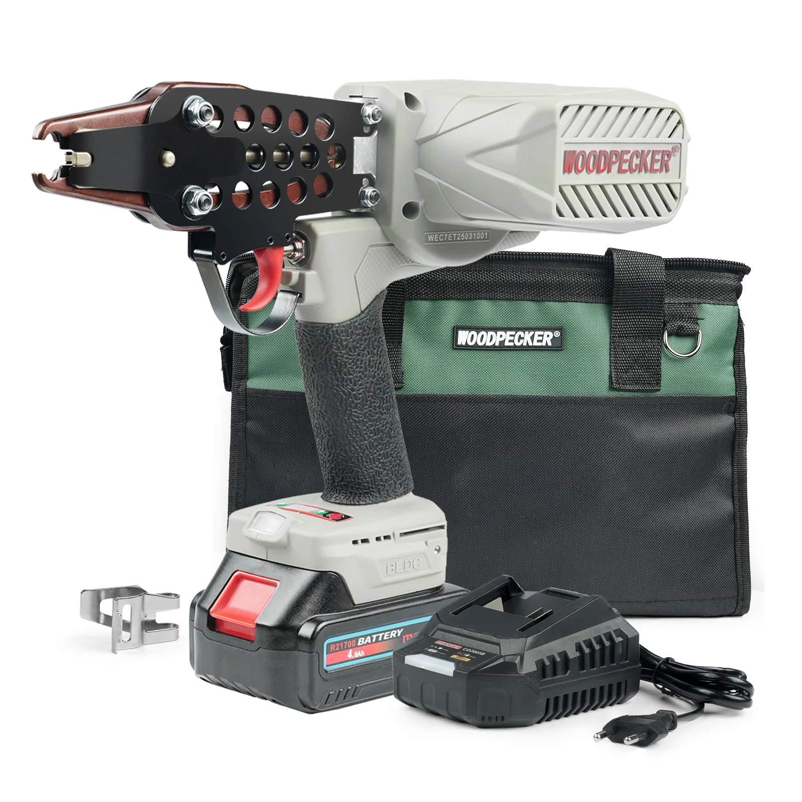 

EC760T Battery Charging Cordless Power C-Ring Nailer Hog Ring Plier Poultry Cage Coop Wire Bind Tie Up Air Nail Gun