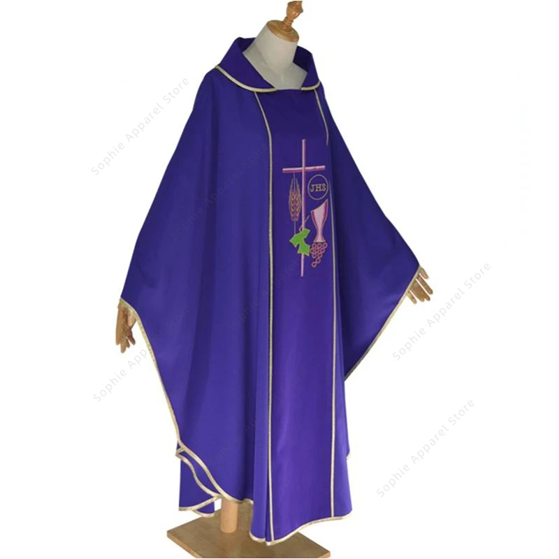 Chasuble الأسقف رجال الدين رداء السترات القس زي الكنائس الليتورجية المسيحية الكاهن الكاثوليكي سترة موحدة