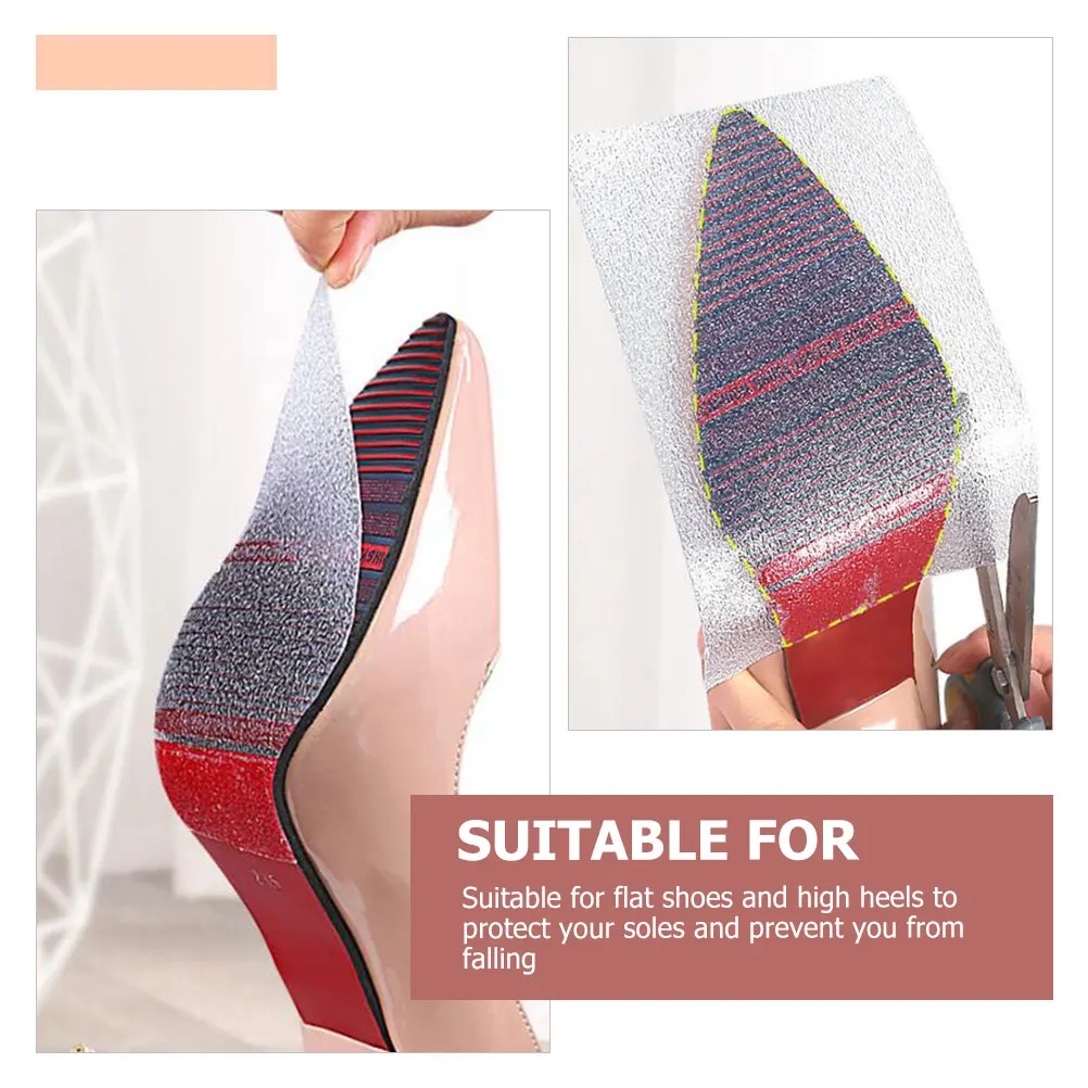 

2 Pieces Shoes Sole Stickers Anti-Noise Wear-Resistant Pads for High Heels Flats Anti-Slip Shoe Cushions Sneaker Sole Protectors