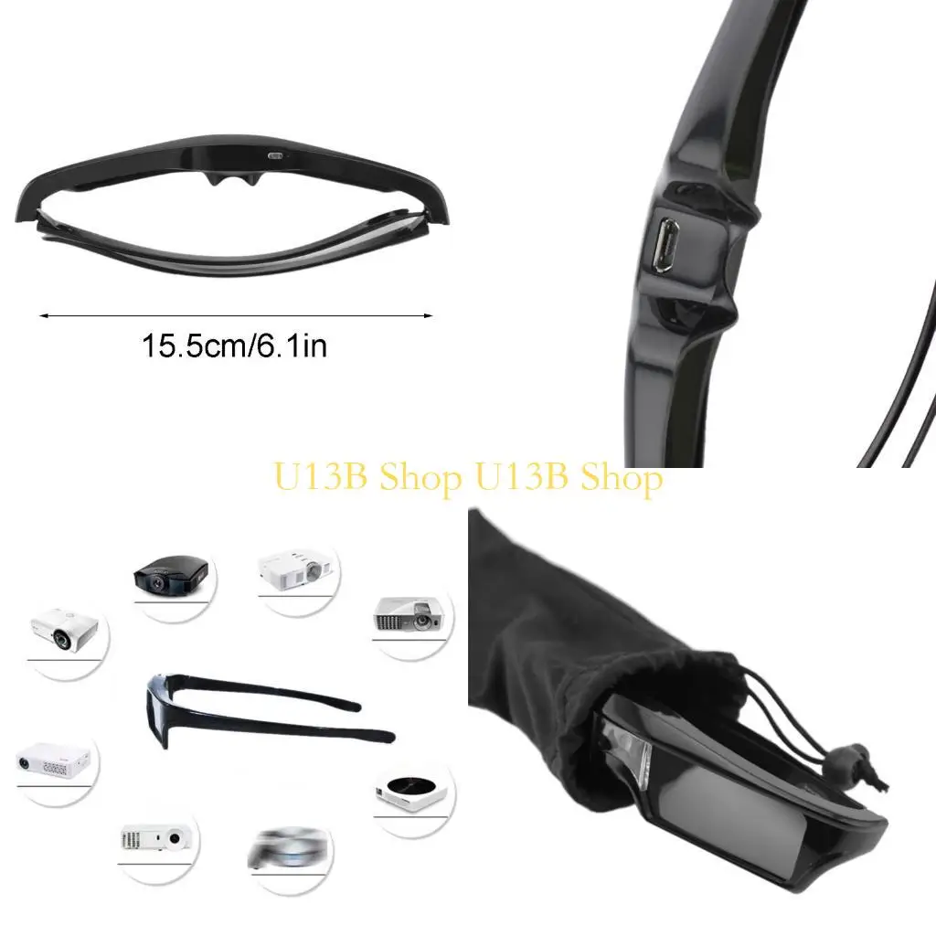 Oculos-obturador-ativo-recarregaveis-​​u13b-para-dlp-link-optama-para-para-gla