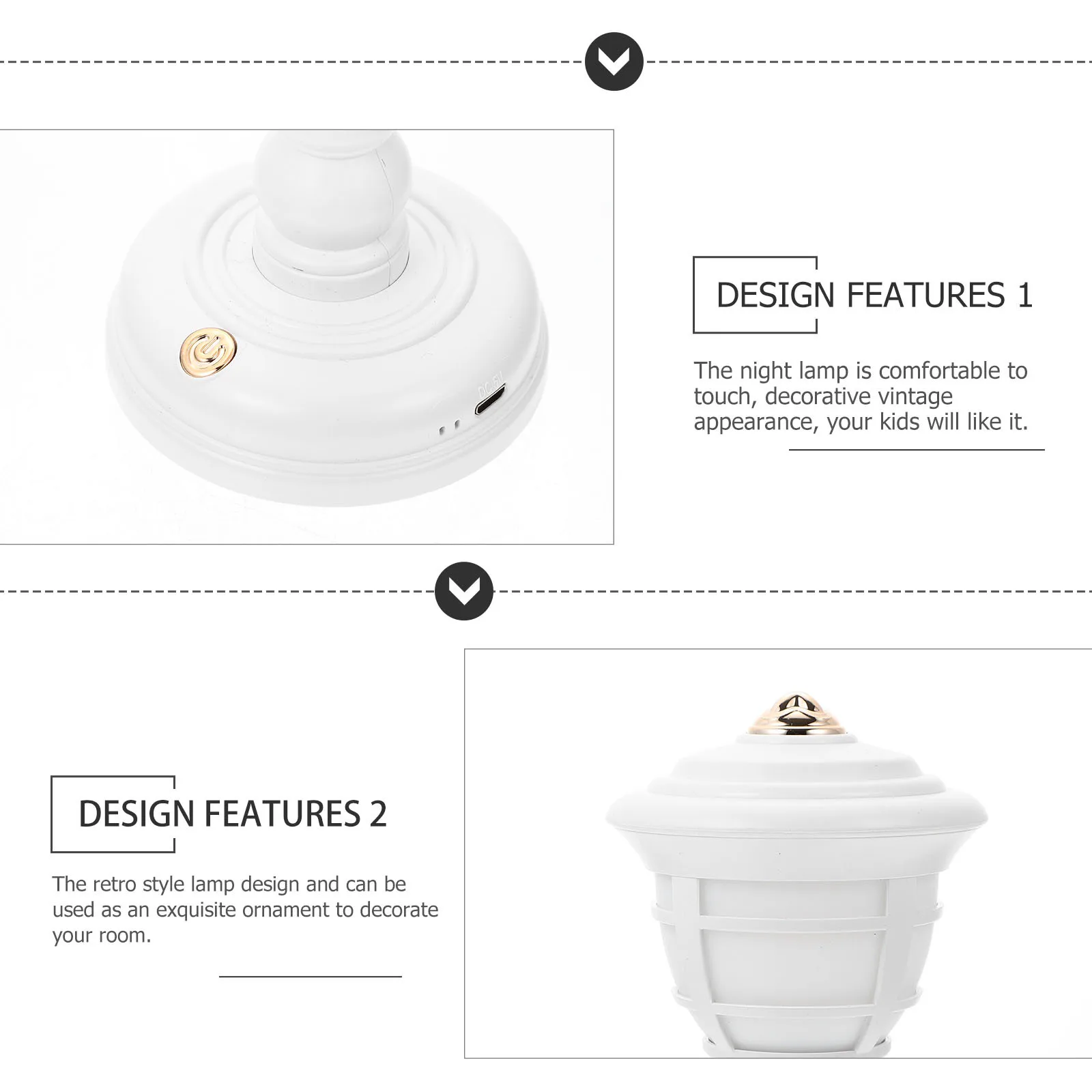 1セット レトロスタイルランプ ミニデスクトップナイトライト 寝室用 USB充電式 デコレーションテーブルトップ ヴィンテージランプ ホームデコレーション