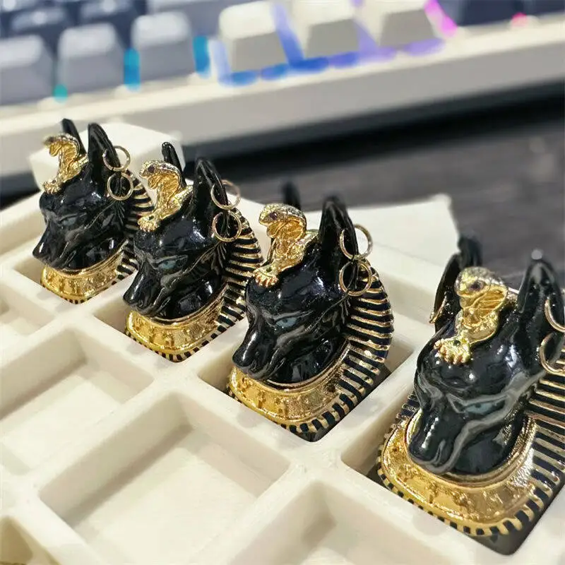 Mysterious Egyptian Style Dog-headed God Anubis Personalized Keycaps Three-dimensional Keycap for MX Mechanical Keyboard