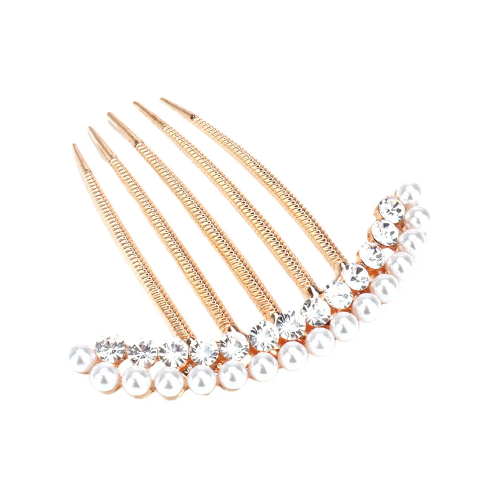 

Гребень для волос с жемчугом и стразами, свадебная заколка из сплава, украшение для волос на свадьбу, аксессуары для вечеринок, подружек невесты, девочек-цветочниц