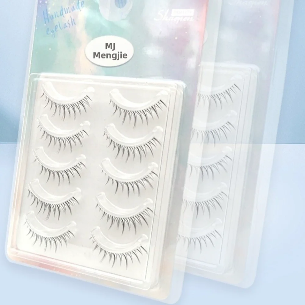 

5 Pairs/Box Trendy Black Natural False Eyelashes Curvature C Easy To Wear DIY Lashes Extension Cos Reusable Fake Eyelashes Party