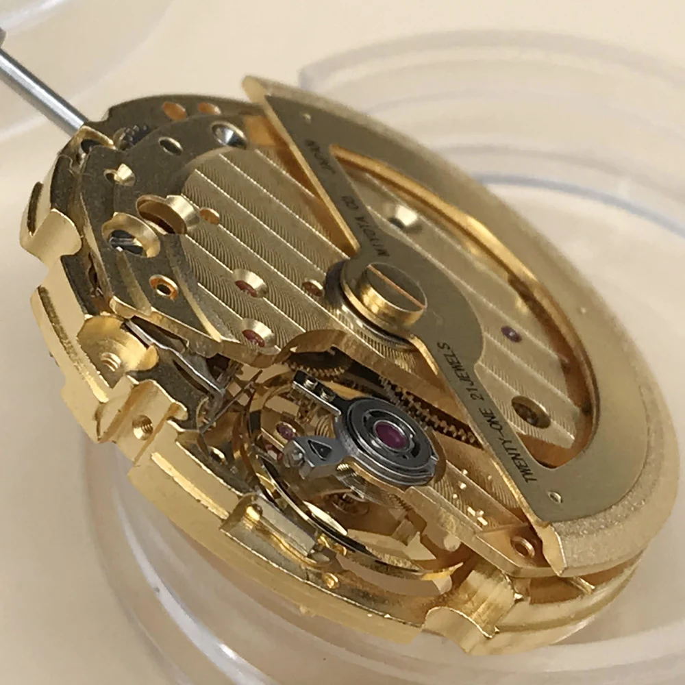 Skeleton 24 Hours MIYOTA 82S7 Mechanical Watch Movement Golden Steel Replacement Parts Assembled Watches Citizen Mechanism