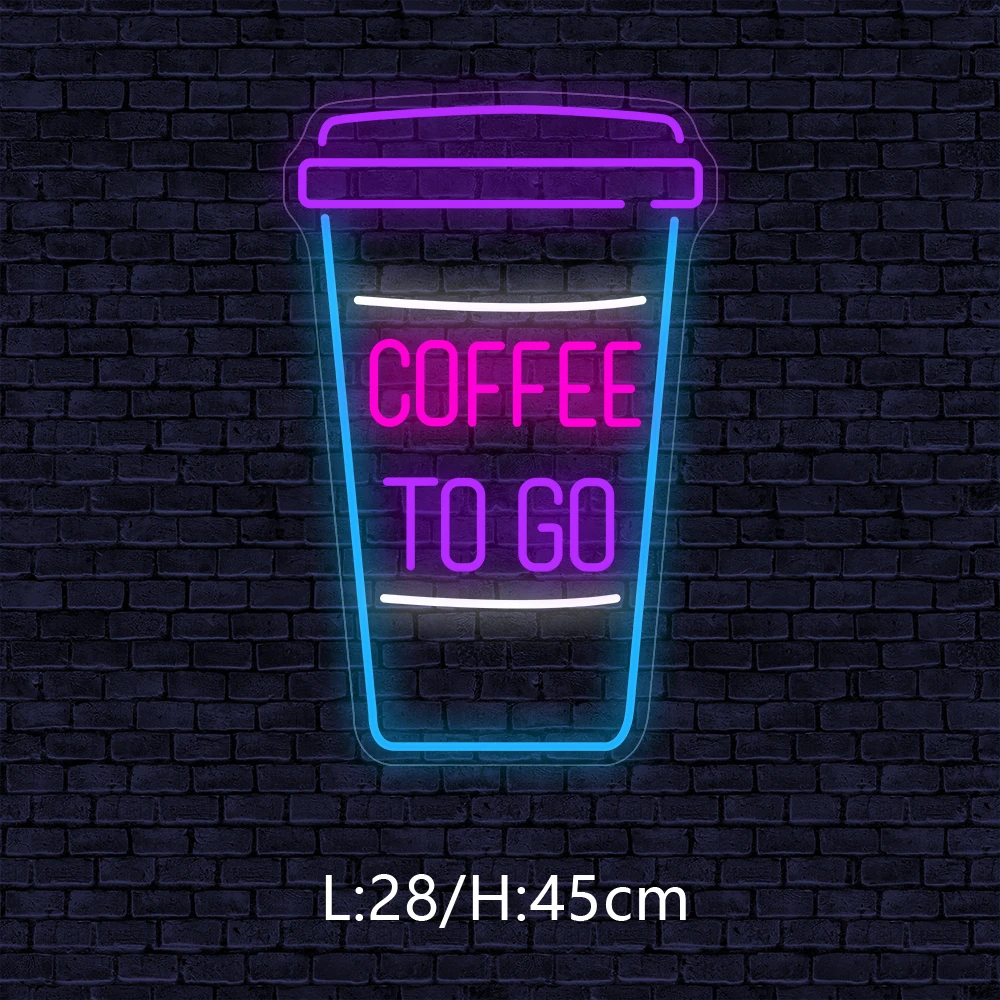 Custom Neon Light Sign LED Lamp Coffee Shop Cafe Sign Bar Store Cup Logo Handmade Indoor Business Advertisement Night Lamp