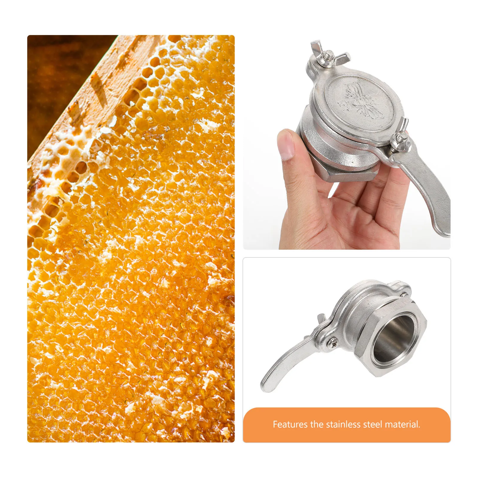 

1pc Gate Valve Premium Material Durable Flowing Honey Exit For Beekeeping Stainless Steel Honey Extractor Tool