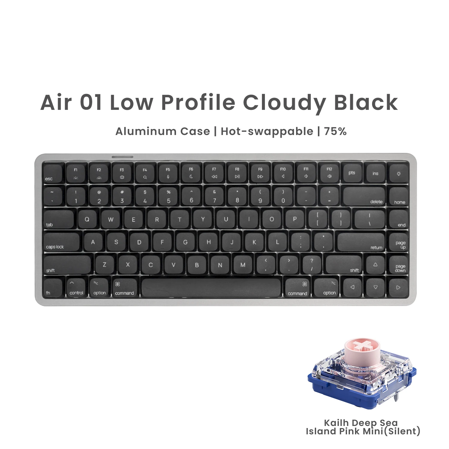 AKKO Air 01 メカニカルキーボード 75% 84キー RGB ガスケットアルミ