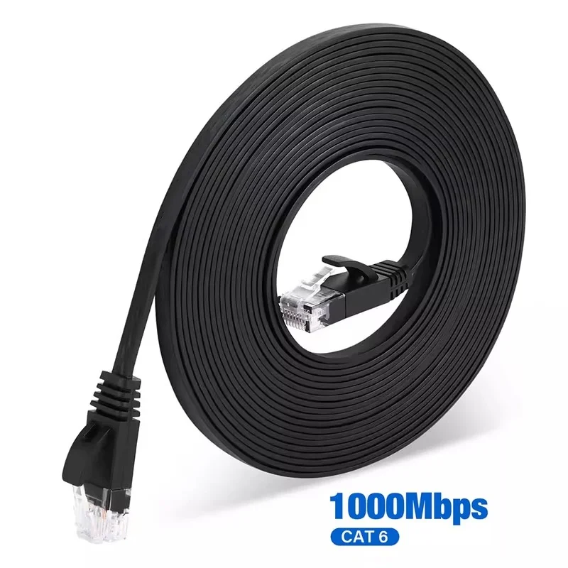 Cat6 Internet Cable 0.3/0.5/1/1.5/2/3/5/10m Flat RJ45 Ethernet Patch Cord High Speed Gigabit LAN Cable For Router Modem Laptops