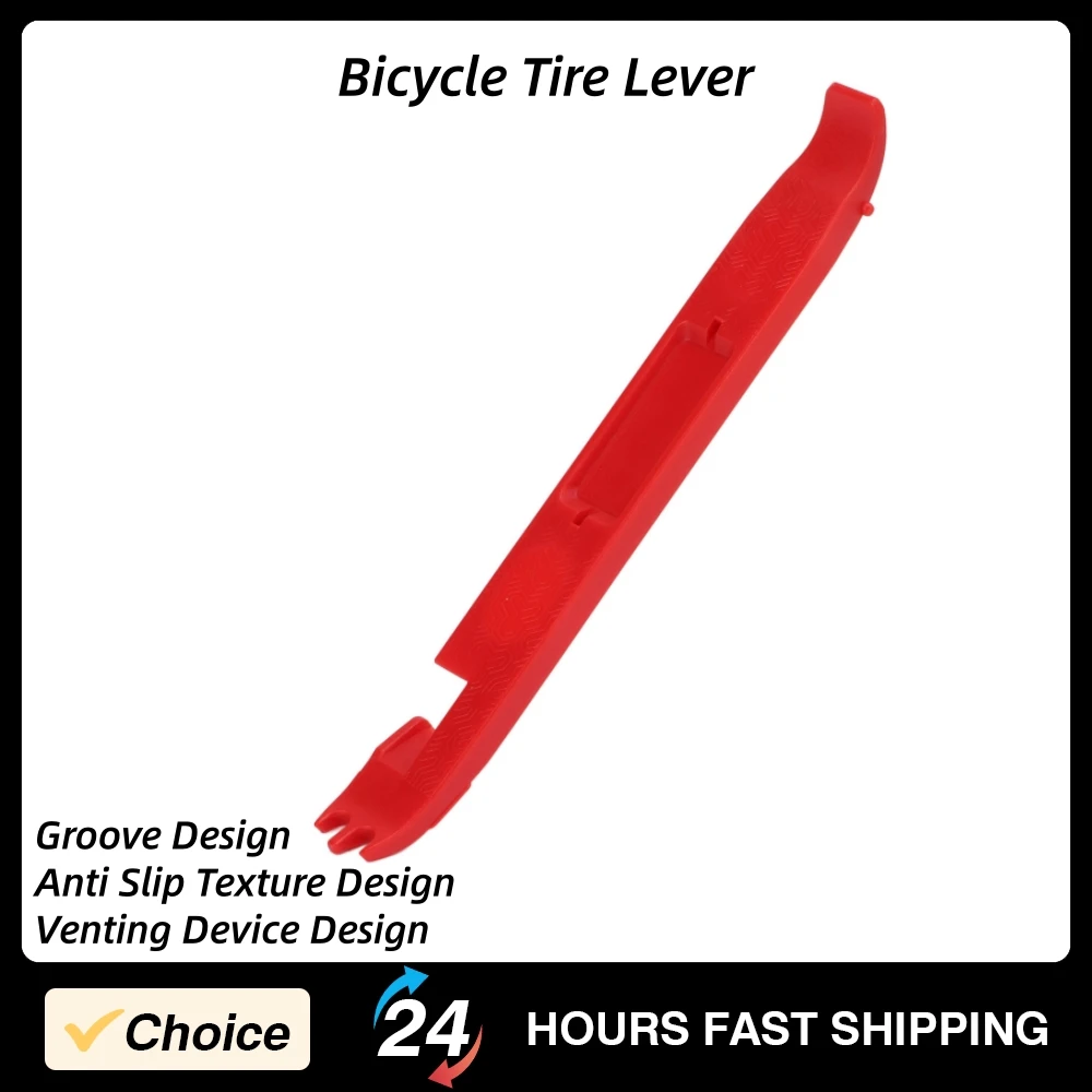 Bike Tire Levers Anti Slip Texture Groove Design Tire Repair Bar Bicycle Tire Removal Tools 14cm Venting Device Design Red