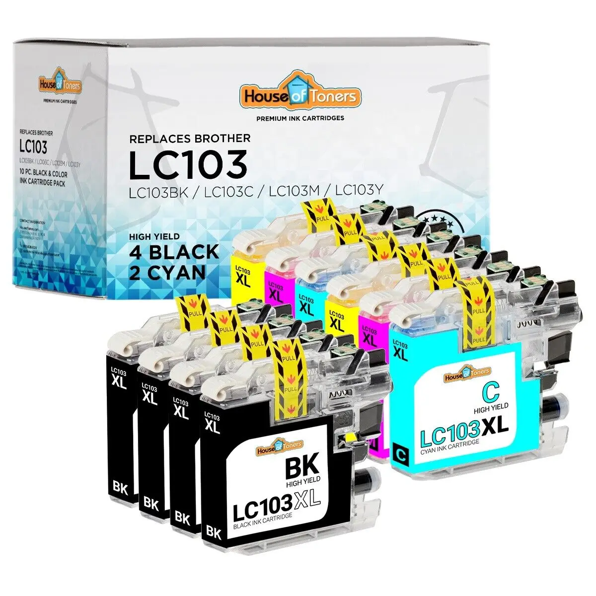 

10 PACK LC-103XL Inkjet for Brother MFC-J4410DW MFC-J4510DW MFC-J4610DW Printer