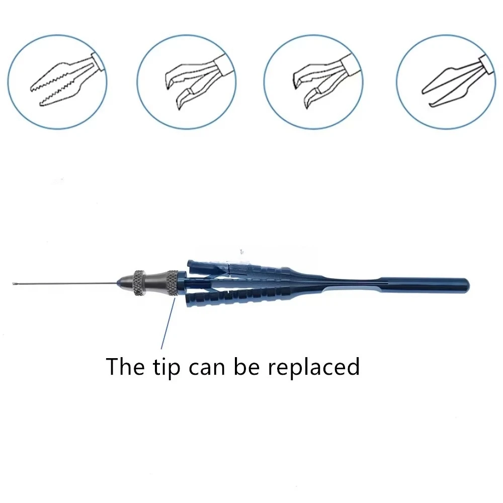 23G/25G Retinal Capsular Serrated Forceps Detachable Head Ophthalmic Training Instrument