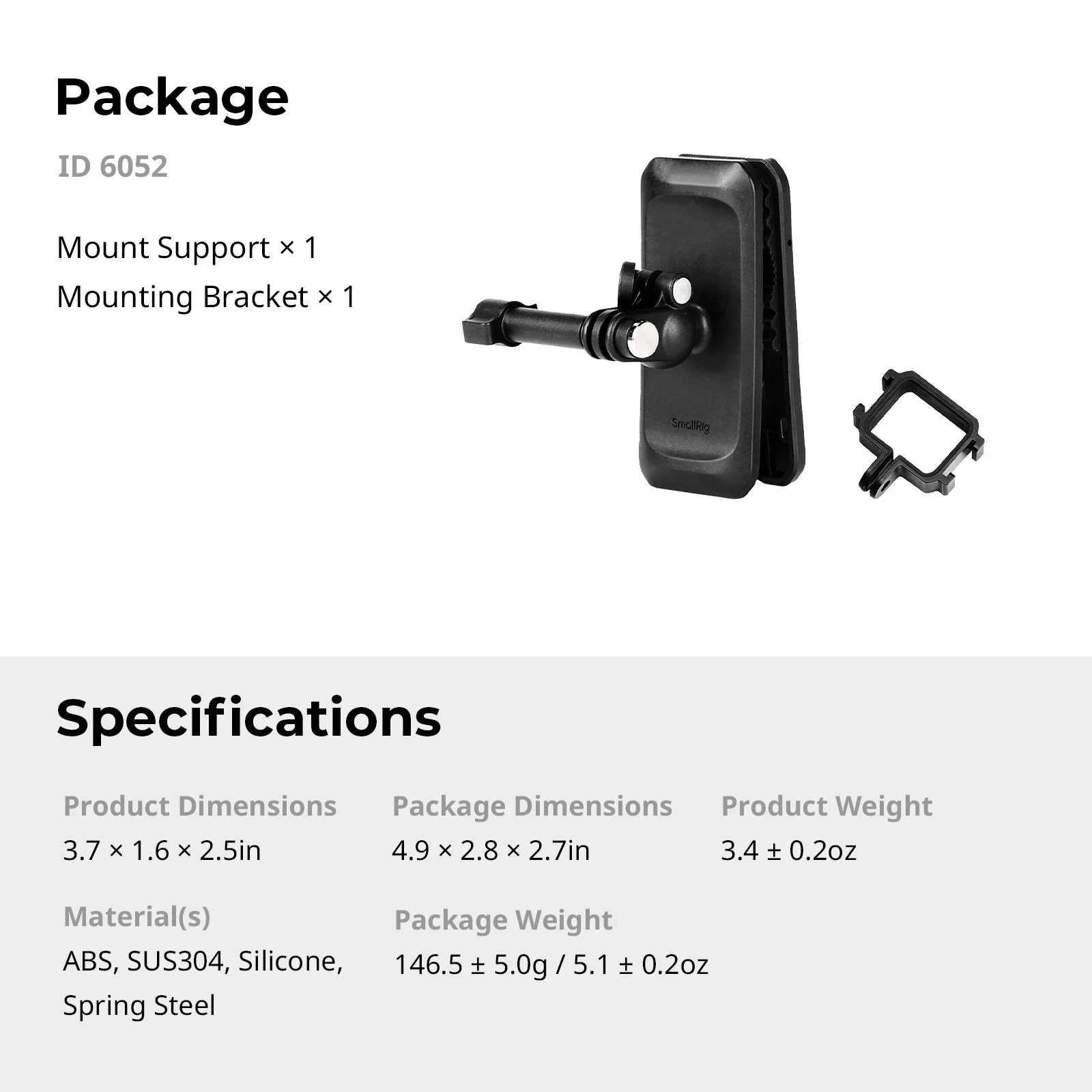 SmallRig Magnetische Rugzakriem Clipbevestiging voor DJI Osmo Pocket 4/3/Action 6/Nano voor GoPro voor Insta360 X5 met Ball Head Adapter