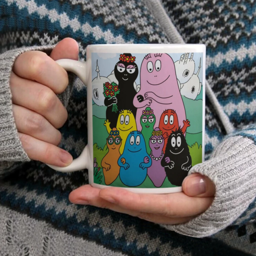 Barbapapa-tazza da caffè 11oz Fun Ceramic Coffee Tea tazza di cacao manico tazza da tè