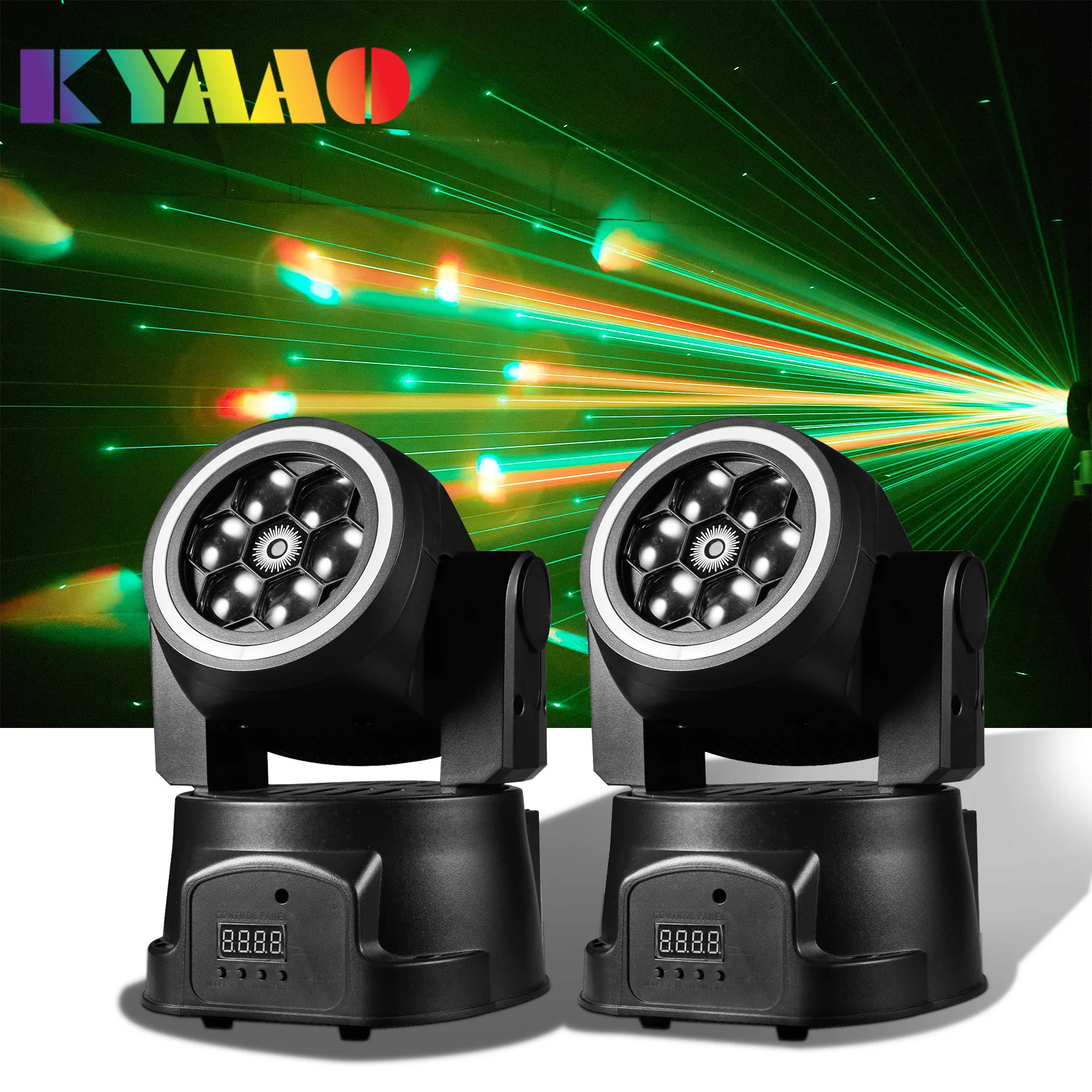 New!2pcs Disco LED Moving Head Light DMX512 Club Wedding Effects Lighting Home Party Atmosphere Lamp Bar Dj Stage Shaking Lights