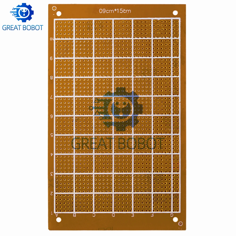 Yellow Copper Single‑Sided Bakelite PCB Prototype Board 9×15cm for Arduino Circuit Experiments