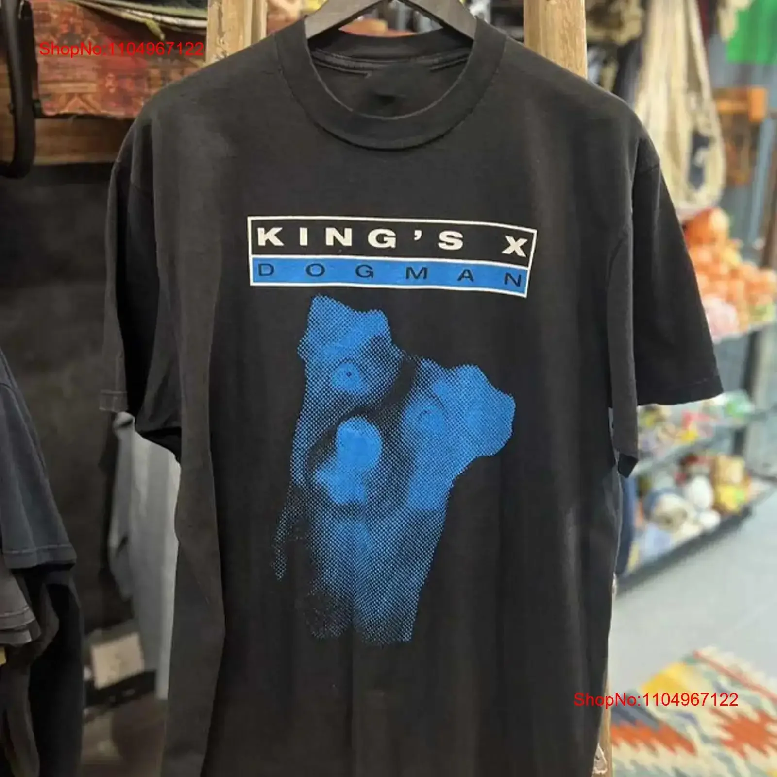 

Винтажная футболка 90-х King s X Dogman For Fan, черная футболка всех размеров AC3024, винтажная стираная модная уличная одежда, топ для повседневной носки
