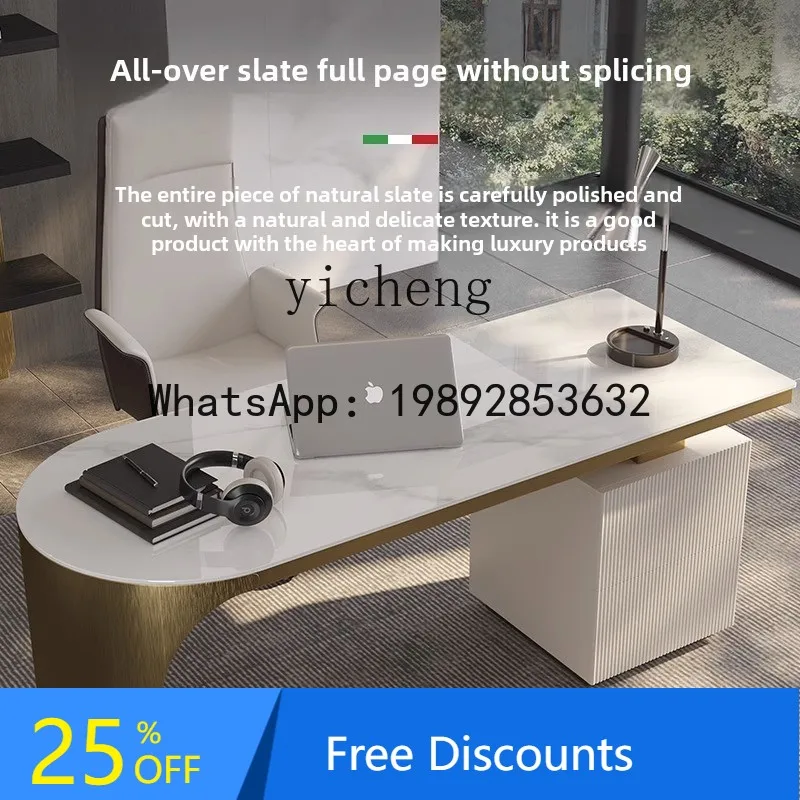 

rock slab desk designer home modern simple light luxury modern