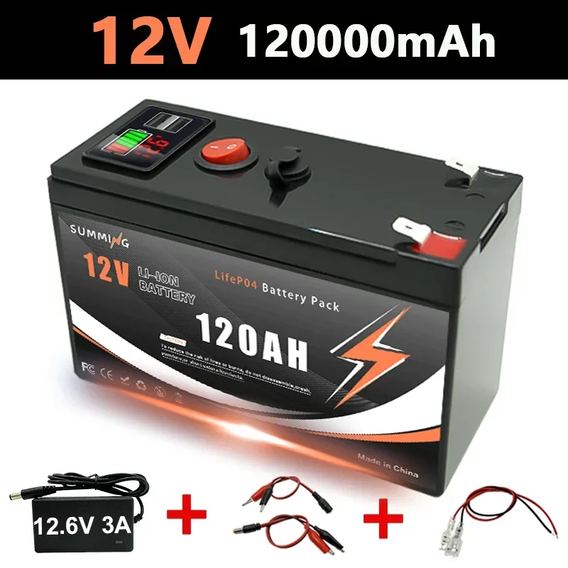 Lithium 12V 150Ah LiFePO4 Deep 4000+ Cycles Batterij Oplaadbare batterij voor verlichting, elektrische wielen, zonne-energie/windkracht, kleine UPS