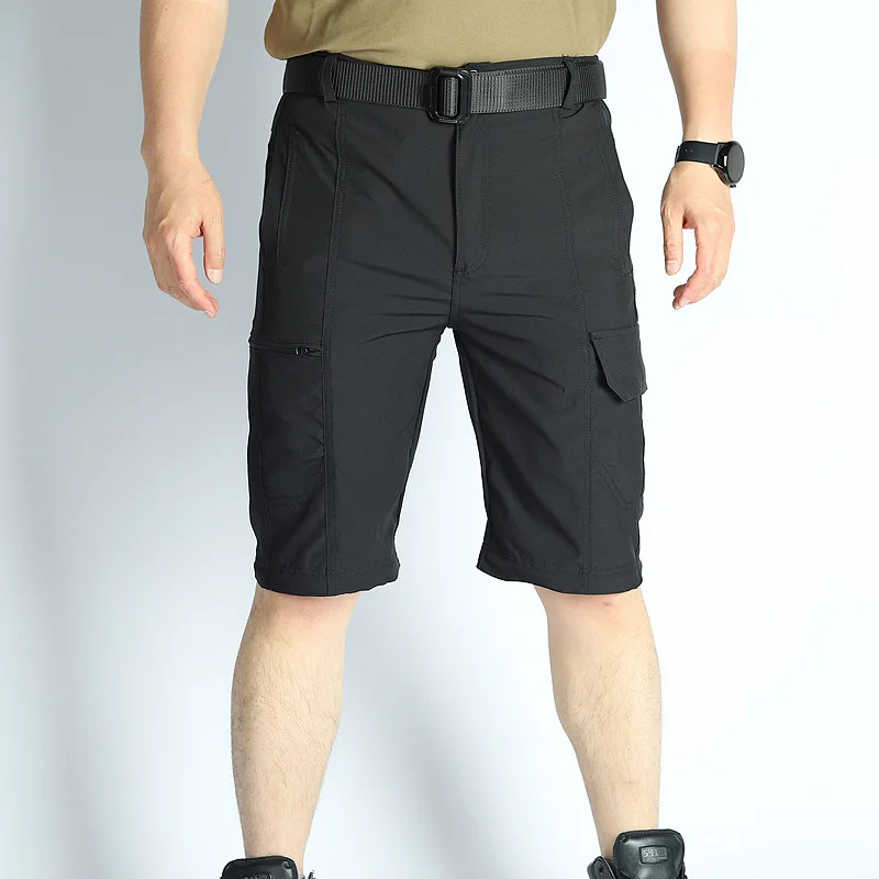 Calça tática de secagem rápida masculina, calças destacáveis, calça elástica respirável, calça de bolso múltiplo, esportes ao ar livre, nova