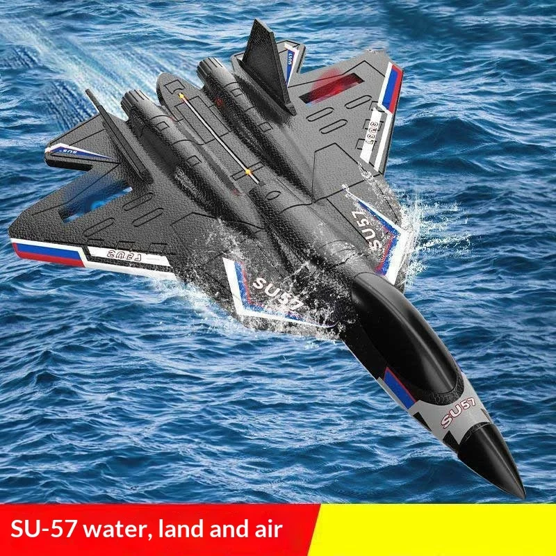

Children'S Remote-Controlled Airplane Non Toy Water Land Air Fighter Model Gliding And Crash Resistant Boy Su 57