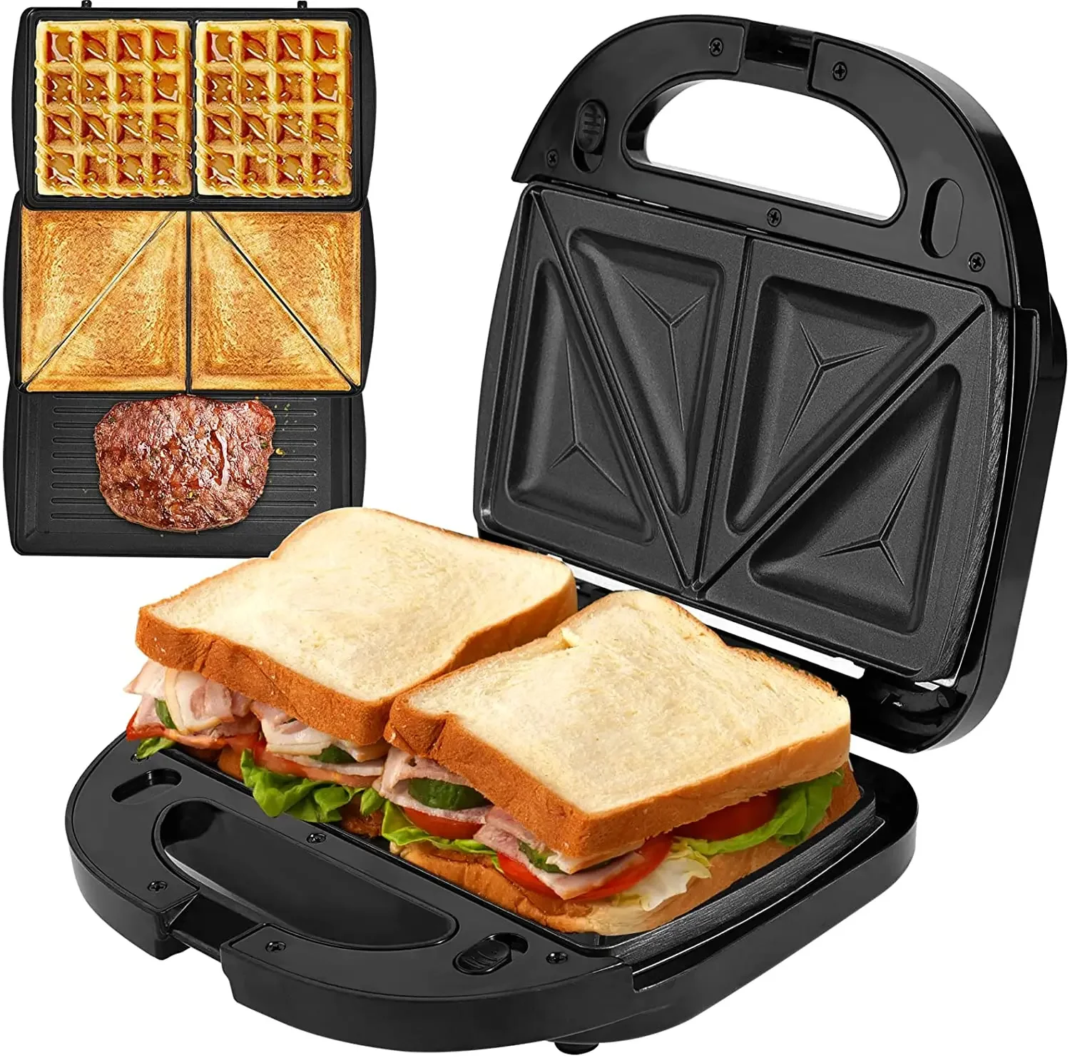 Wholesale Household 3 In 1 Multifunction Toaster Breakfast Waffle Sandwich Maker