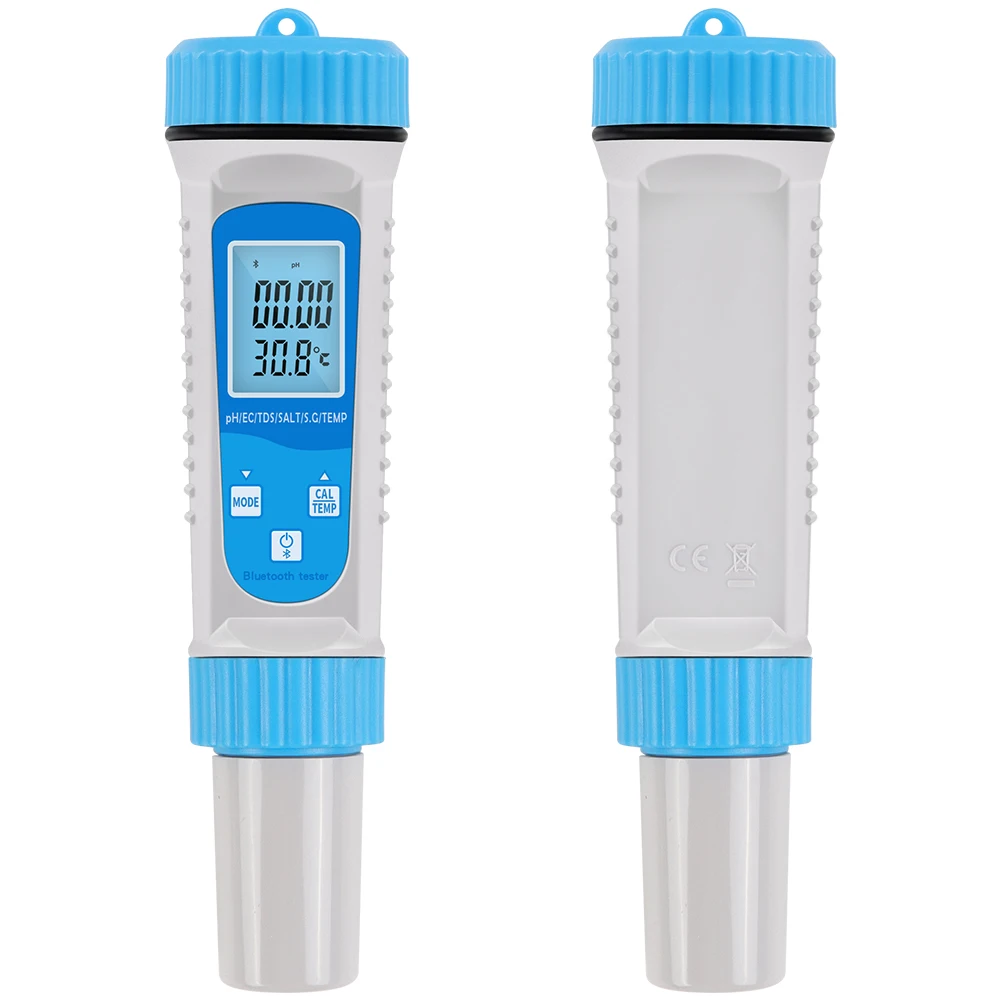 

Портативный детектор воды 6-в-1 для Bluetooth-тестера качества воды и pH-метра EC TDS SALT S.G TEMP Измеритель качества воды