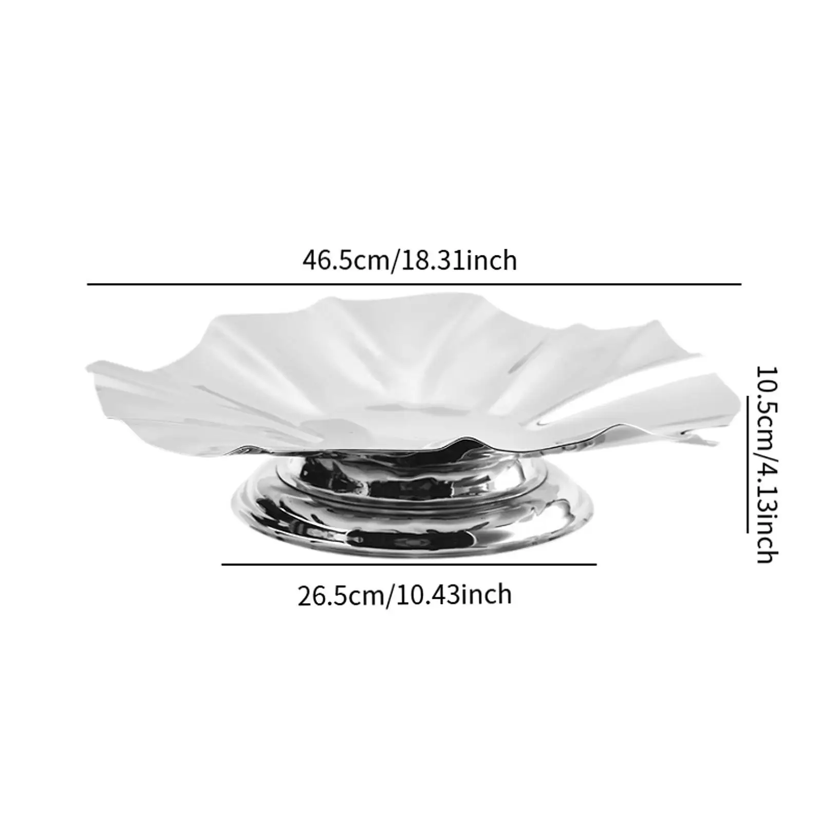Stainless Steel Fruit Bowl Fruit Holder High Base Elegant Tea Party Dish Dessert