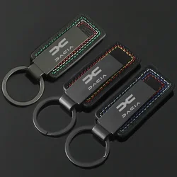 Carbon Fiber Leather Car Alloy Keychain Key Chain Rings Gifts for Duster Spring Logan Sandero Jogger Lodgy Bigster Dokker