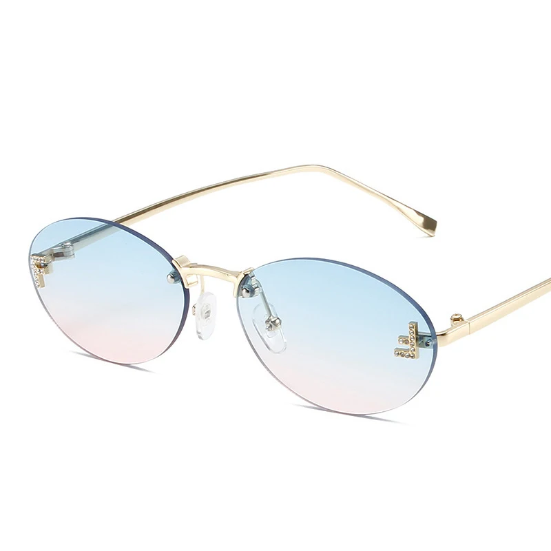 Personalized letter F sunglasses with diamonds, metal frame sunglasses, men\'s and women\'s metal hinge sunglasses