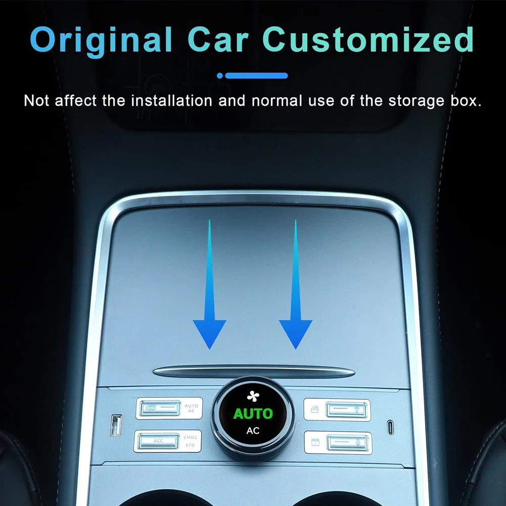 LCD Intelligent Control Expansion Dock USB & Type C Port Intelligent Physical Button Knob for Tesla Model Y 3 2021-2024