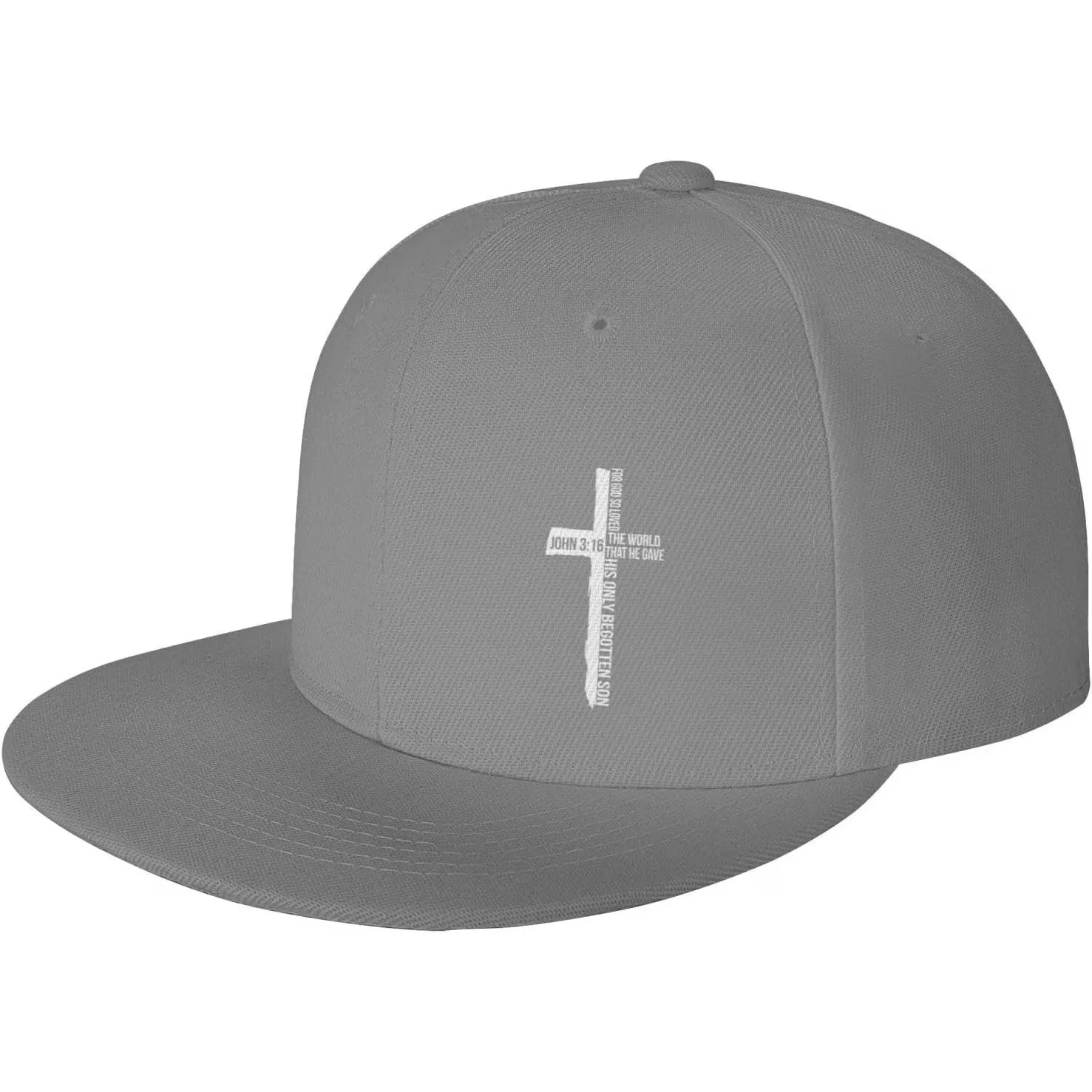 

John 3:16 Cross Christian Faith Flat Brim Baseball Cap Adjustable Unisex Outdoor Hat