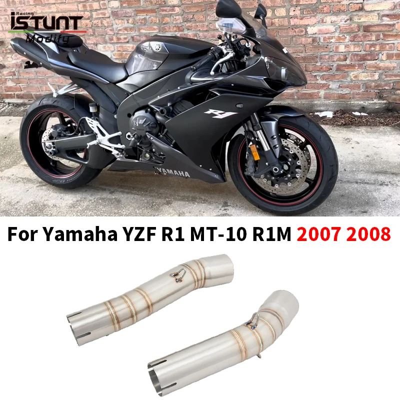 

Motorcycle Full System Exhaust Escape Moto Modified Muffler 50.8mm Mid Link Pipe Slip On For Yamaha YZF R1 MT-10 R1M 2007 2008