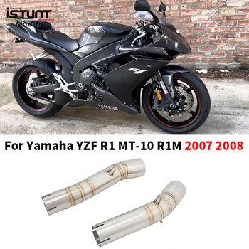 Motorcycle Full System Exhaust Escape Moto Modified Muffler 50.8mm Middle Link Pipe Slip On For Yamaha YZF R1 MT-10 Yamaha 2007 2008