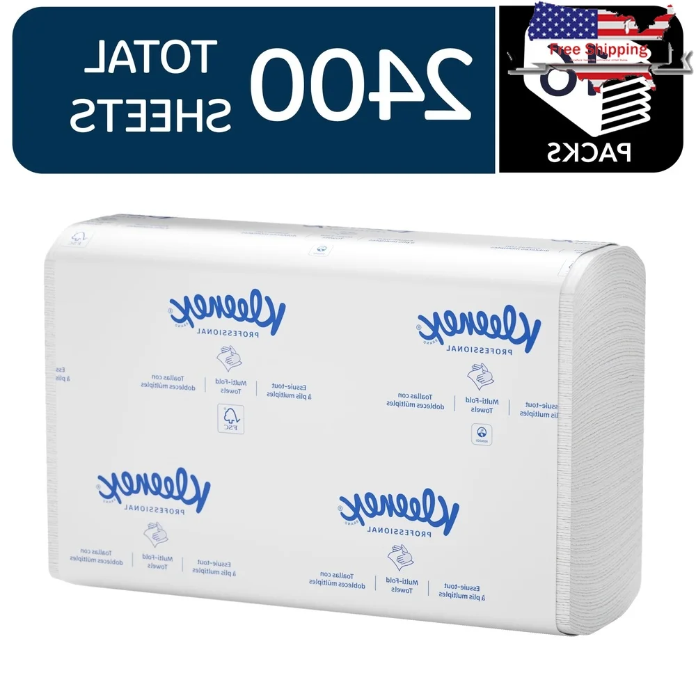 

Universal Multifold Paper Towels Soft Absorbent 2400 Sheets 16 Packs One at a Time Dispensing Fits Dispensers Eco Friendly