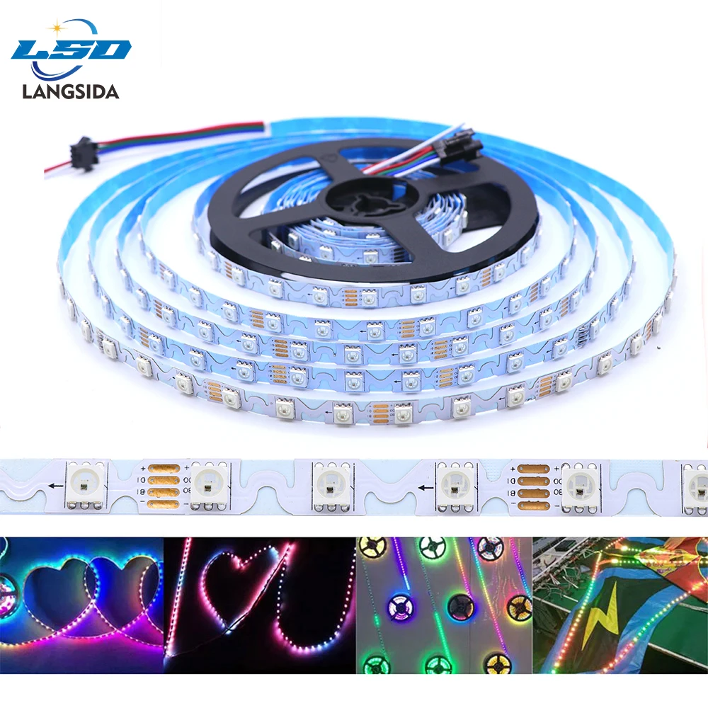 

S shaped LED Lights 5V/12V SMD5050 Addressable RGB Pixel WS2812B/WS2815 Character LED Strip Light for Light Boxes Signboards