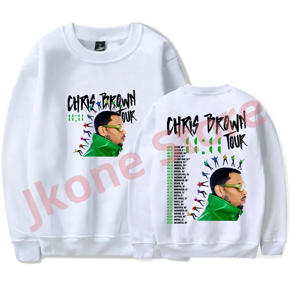 Chris Brown 11:11 Tour Sweatshirts Rapper New Logo Merch Women Men Fashion Casual Crewneck