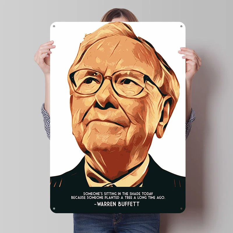 SHADE TODAY BUFFETT Poster Customized Vintage Metal Signs Wall Art Retro Tin Plaque for Home Decor Living Room Decoration Gaming