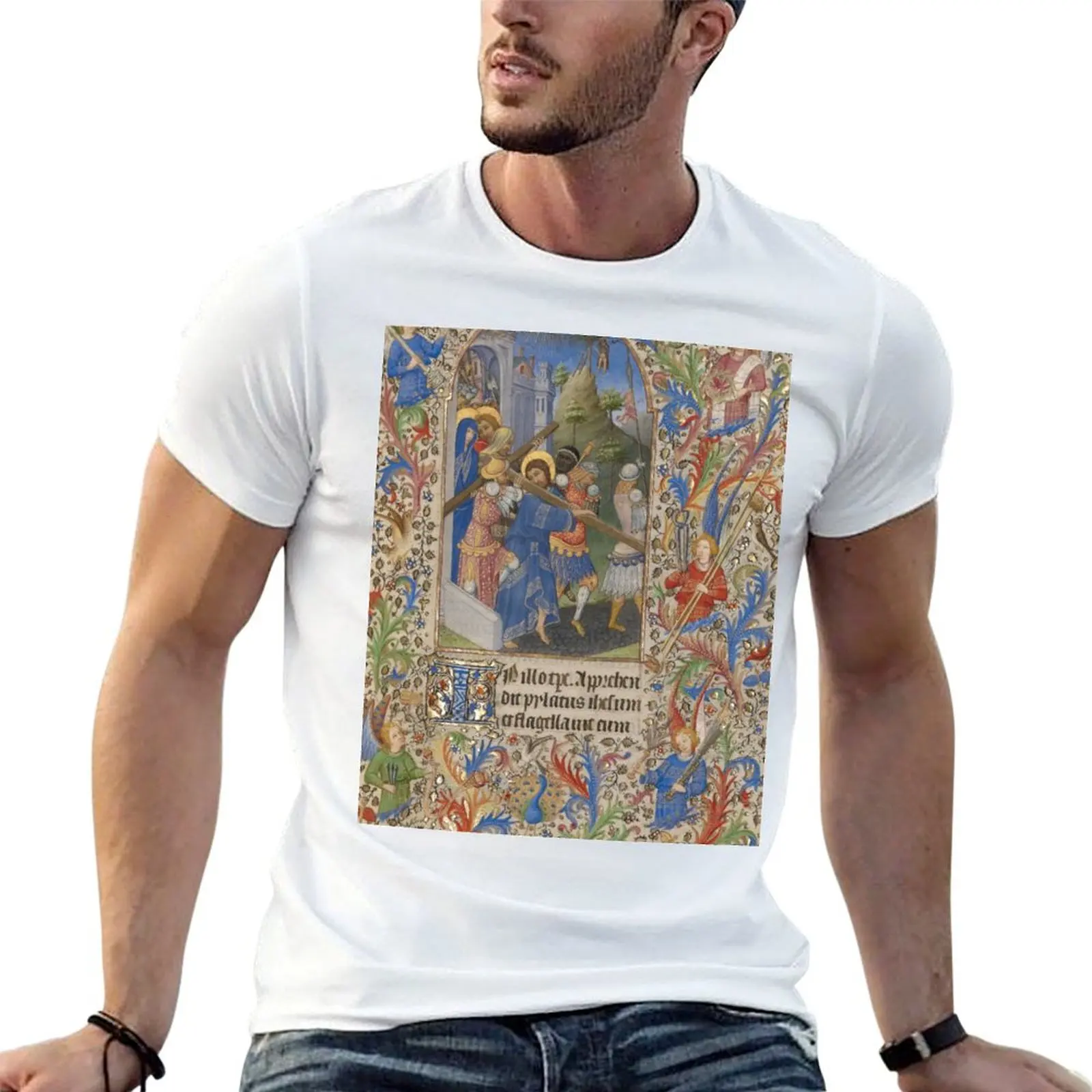 Camiseta Book of Hours - Spitz Master, Master of Sir John Fastolf, camisetas masculinas, camisetas de designer