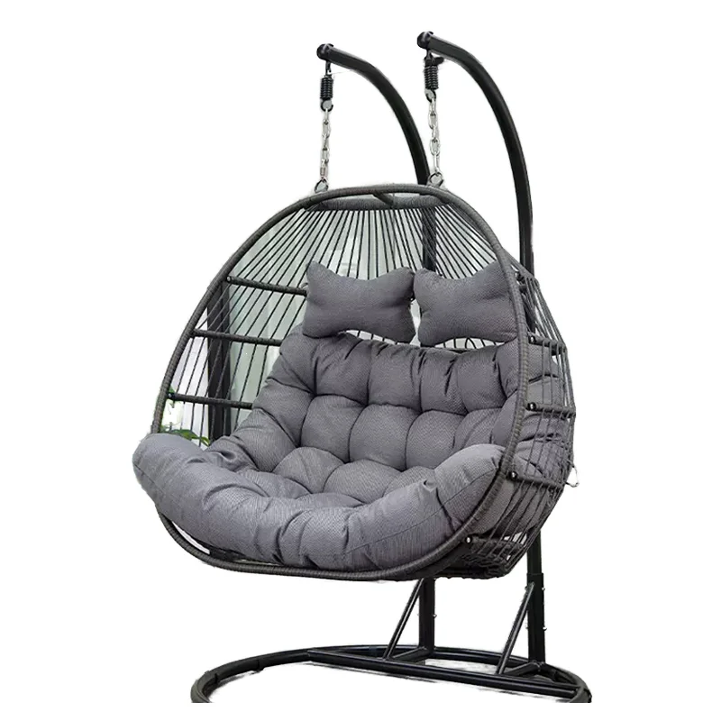 

Modern Egg Shape Indoor/Outdoor Garden Swings Chair Metal Patio Balcony Swing Chair with Courtyard Basket Seat for Hotels