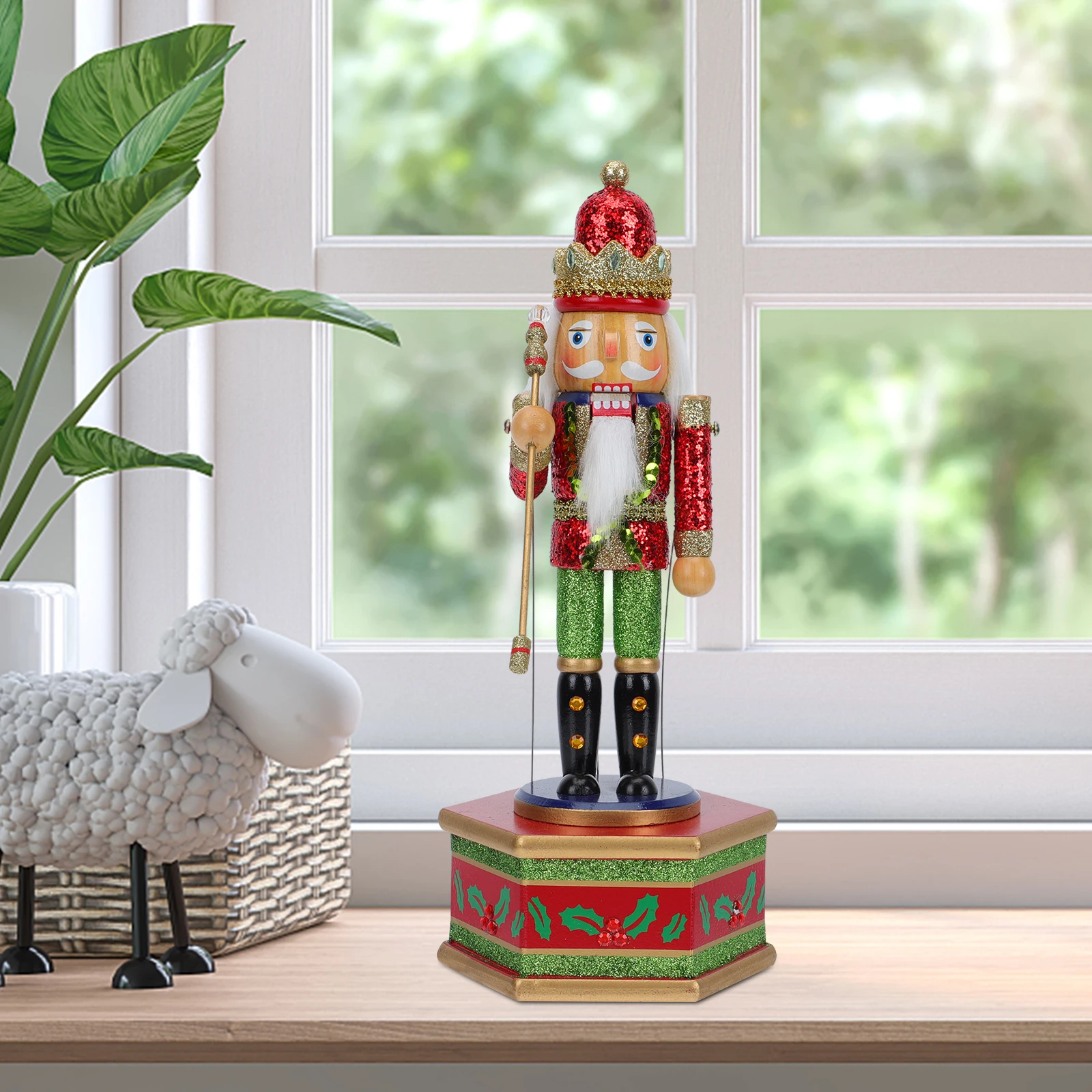 

Nutcracker Wooden Musical Box Christmas Melody Player Desktop Decor For Bedroom Living Room Office Xmas Gift Adorable Musical