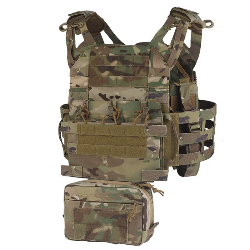 Camouflage tactical vest set, shoulder and waist quick release, combat vest outdoor