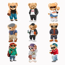 Cartoon Bear  Patches Iron-On Transfer For Clothing Diy Washable Cute Cartoon Thermo Sticker Heat Transfer Stickers Applique