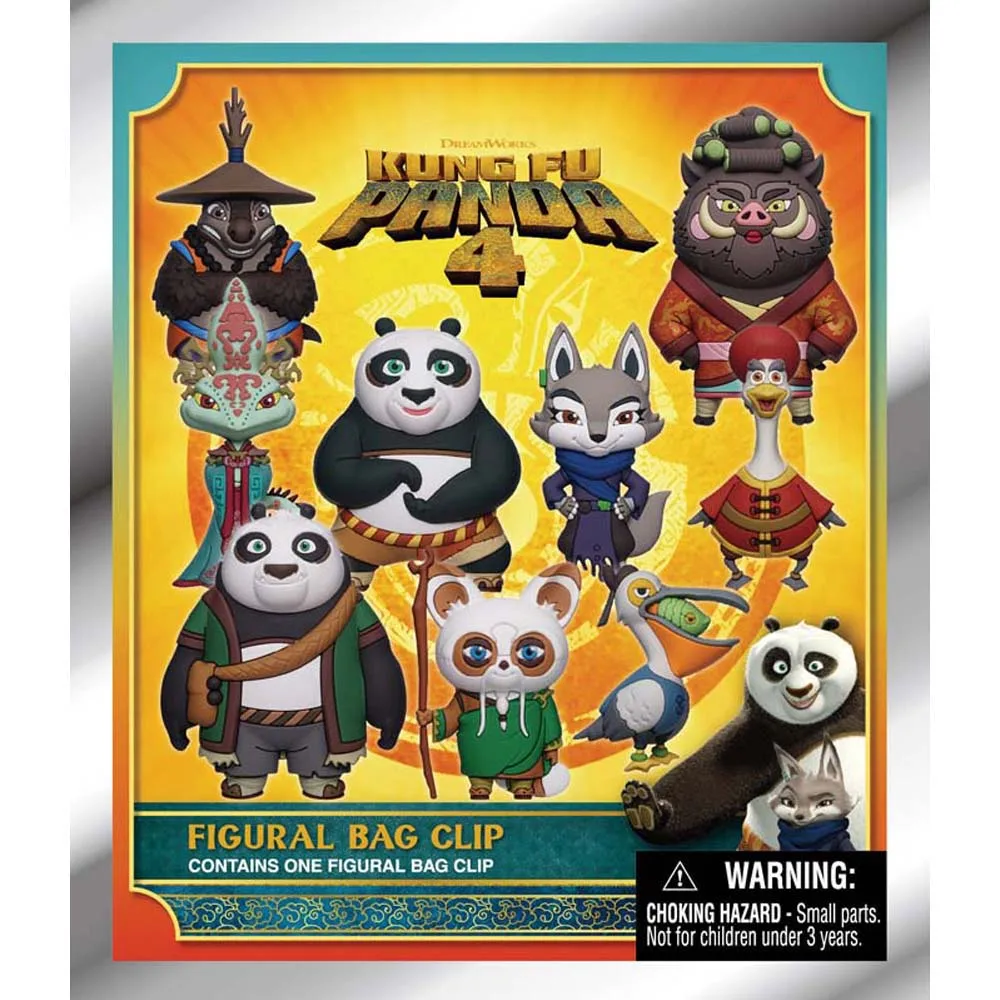 Kung Fu Panda 4 3D Schuimtas Clip Sleutelhanger Blind Bag Mystery Box Cartoon Poppenhanger Schattig Rugzak Charm Cadeau voor Fans