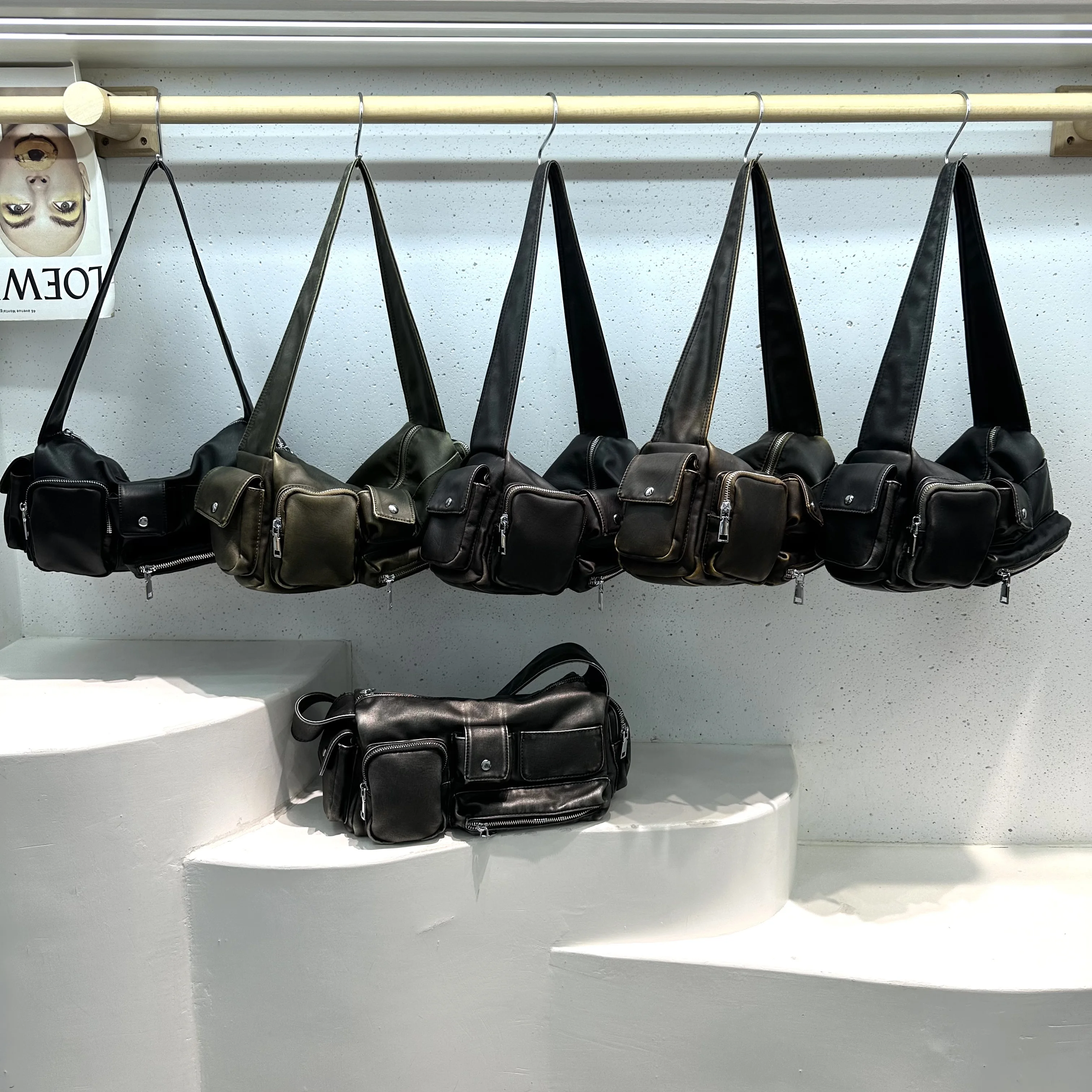 

2025 Design Fashion New Women's Canvas Crossbody Shoulder Bag pu Leather Tote Bags Handbag Bag High Quality