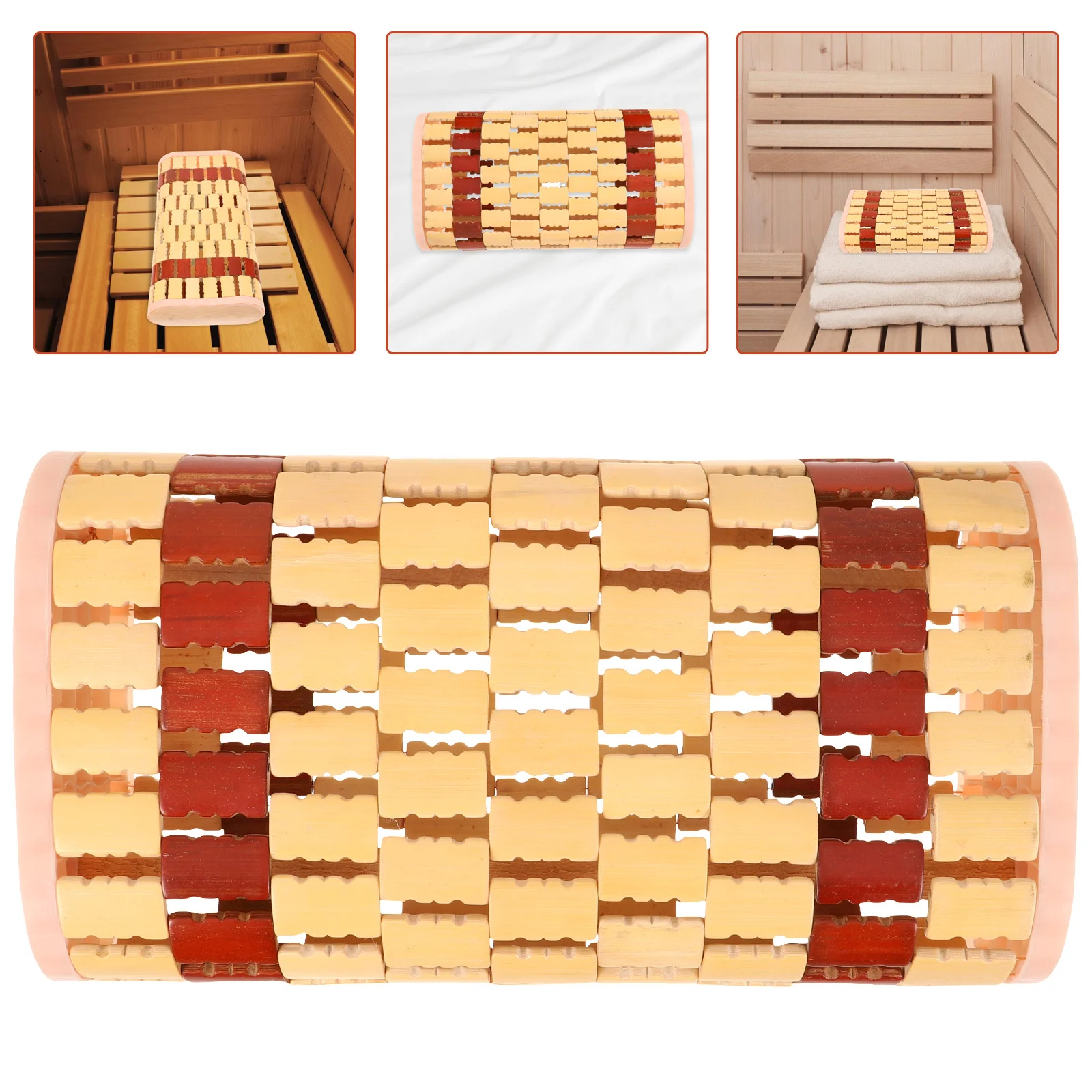 

Bamboo Cooling Pillow Handmade Woven Lumbar Neck Support Sleep Aid For Elderly Summer Bed Rest Home Use