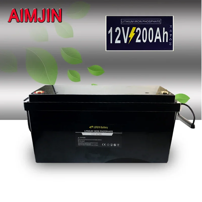 

12V Battery 100AH/200AH LiFePO4 Built-in BMS Lithium Iron Phosphate Cell for Golf Cart Outdoor Camping Solar Storage